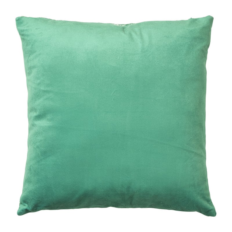 Kussen jacquard ruit - groen - 45x45 cm