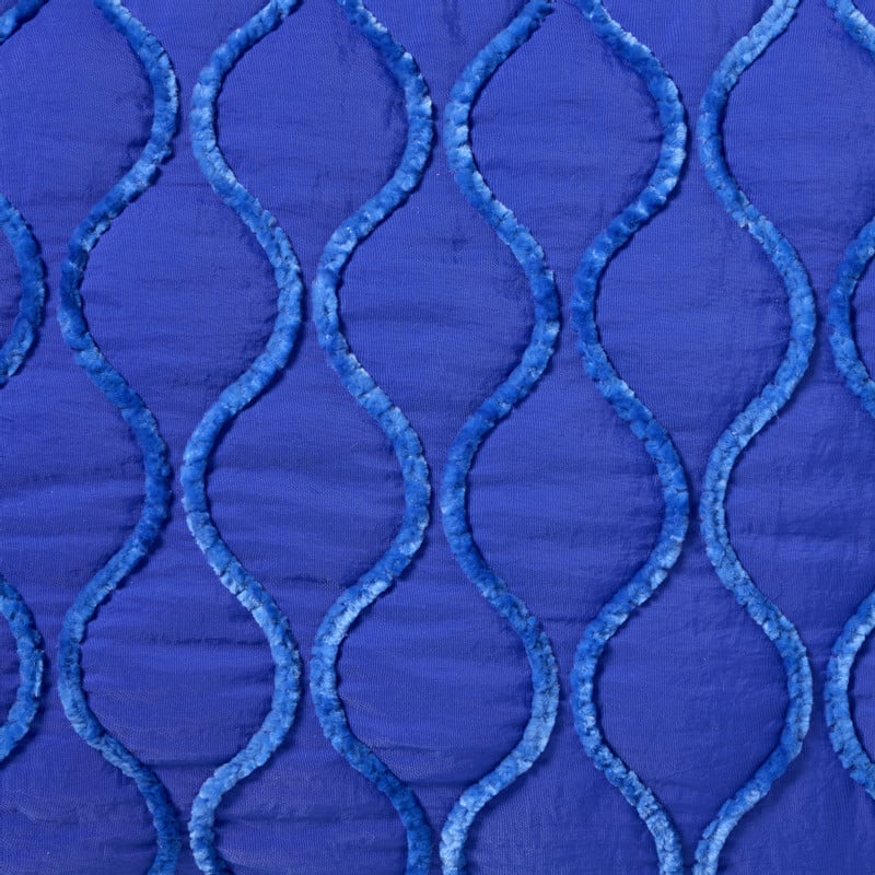 Kussen met piping - blauw - 30x50 cm