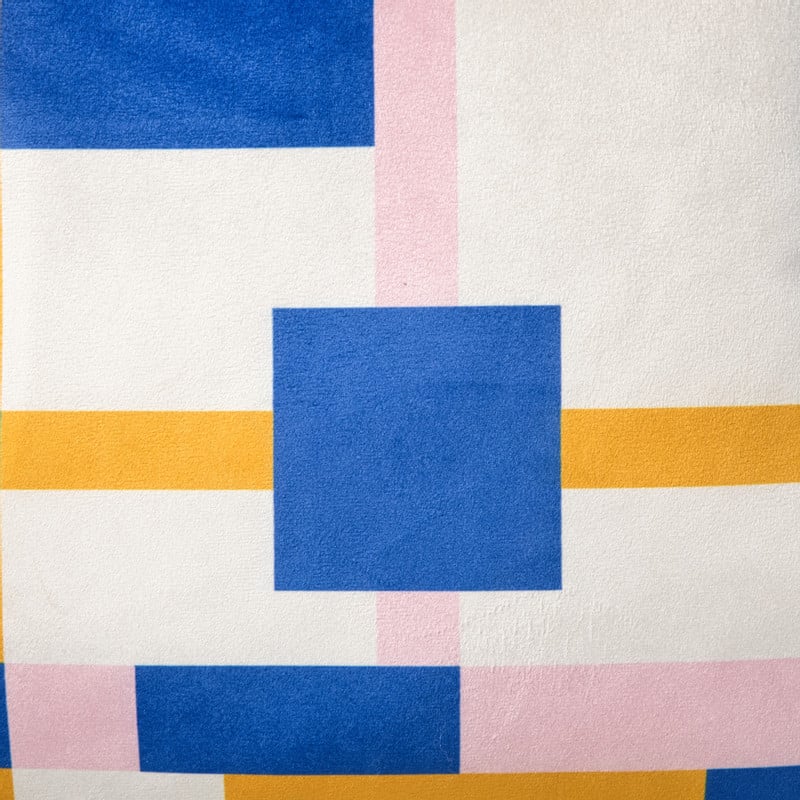 Kussen velvet vlakken - multikleur - 45x45 cm