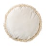 Kussen harig rond - beige - ø40 cm