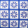 Kussen bloem - blauw/roze - 30x50cm