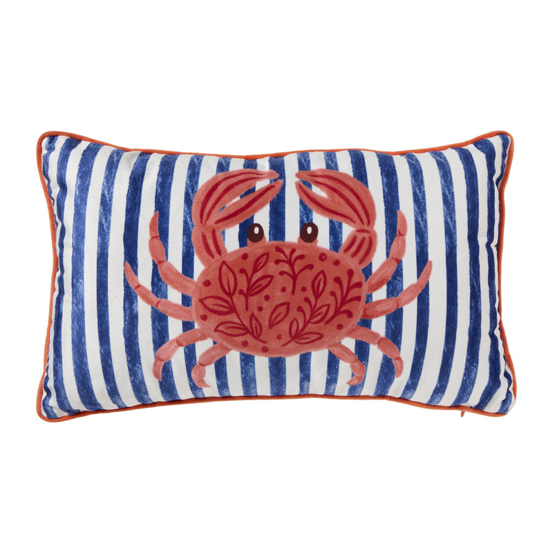 Kussen krab - multikleur - 45x27 cm