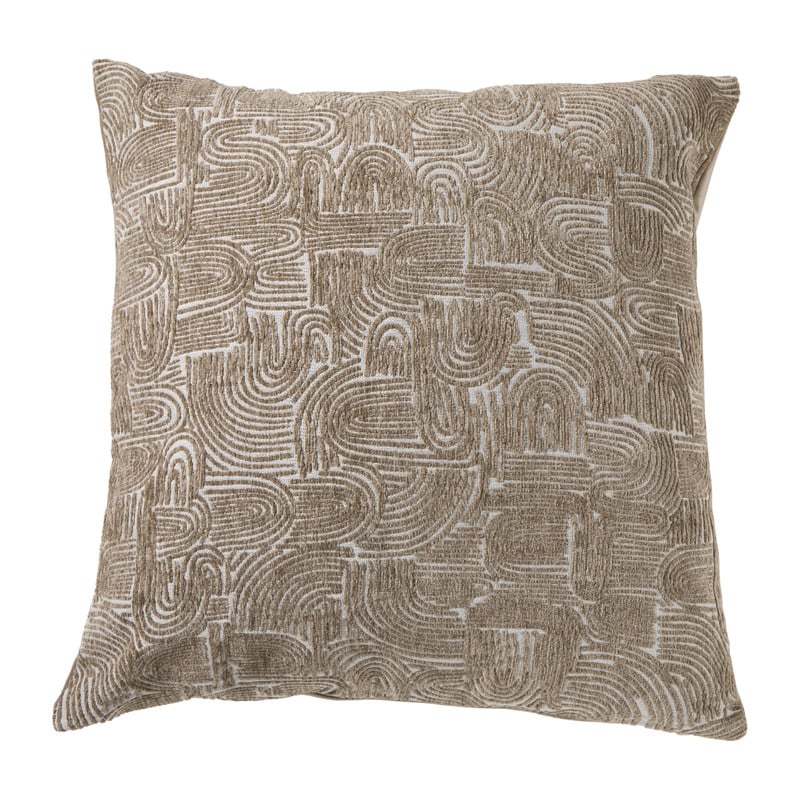 Kussen chenille jacquard - beige - 45x45 cm