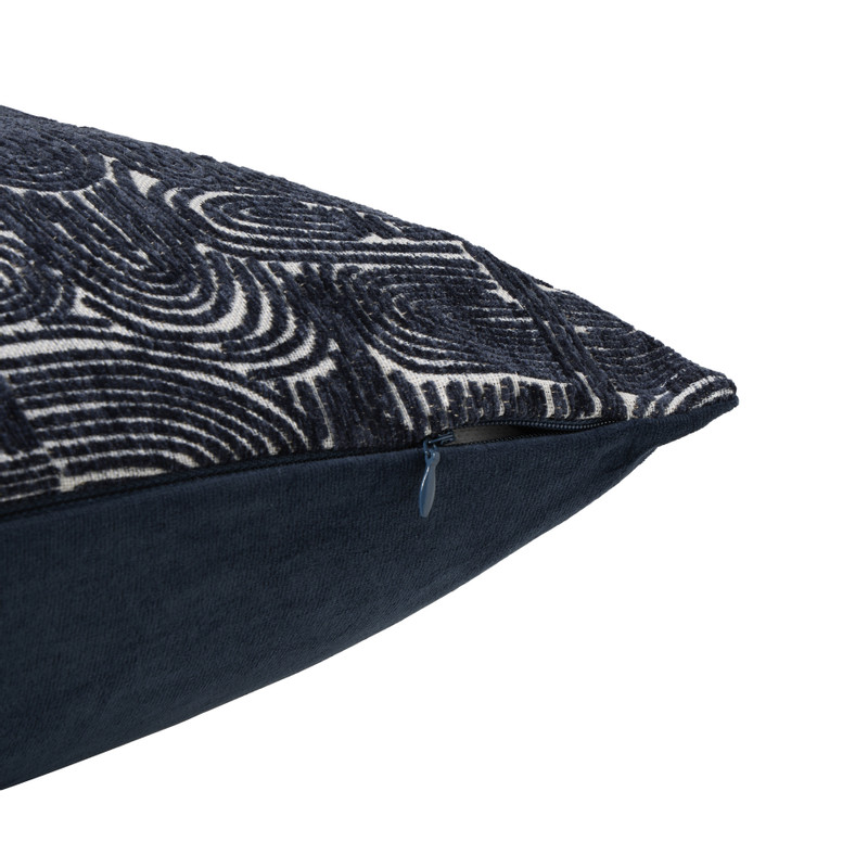 Kussen chenille jacquard - blauw - 45x45 cm