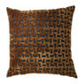 Kussen velvet geblokt - bruin - 45x45 cm