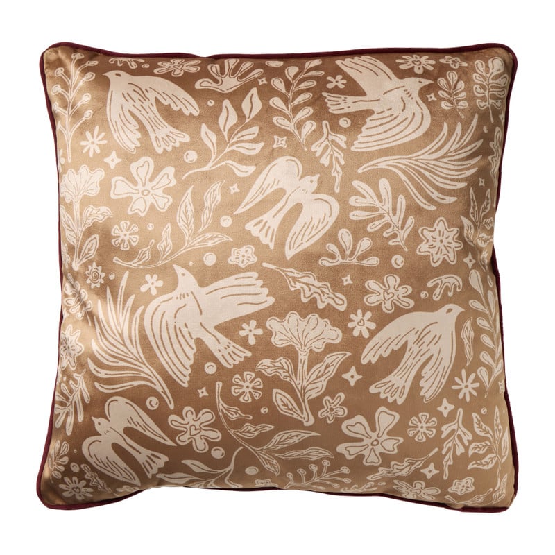 Kussen vredesduif - beige - 45x45 cm