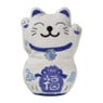 Kussen lucky cat - blauw/wit- 40x30 cm