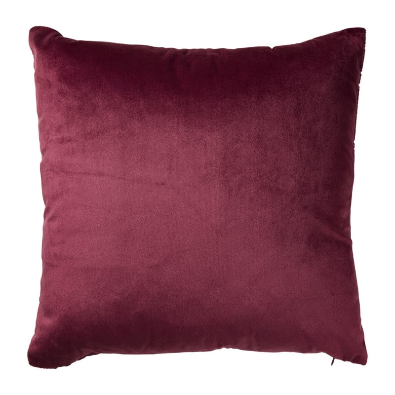 Kussen bloemenprint - bordeaux rood - 45x45 cm 