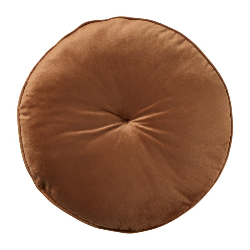 Kussen rond - bruin - ø33 cm