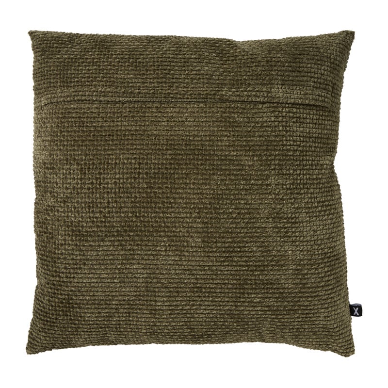 Kussen geblokt groot - groen - 60x60 cm 