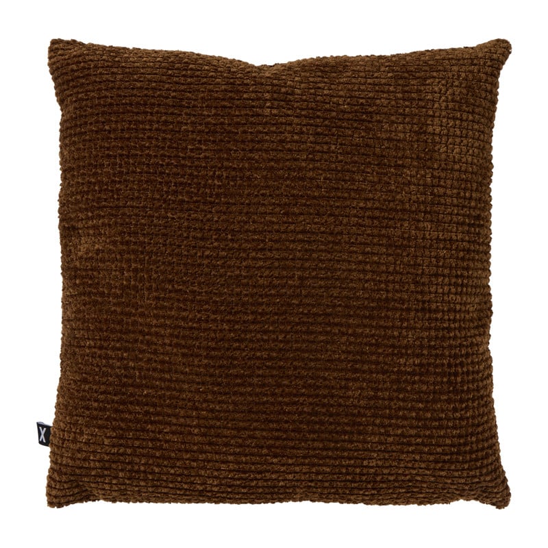 Kussen geblokt klein - bruin - 45x45 cm 