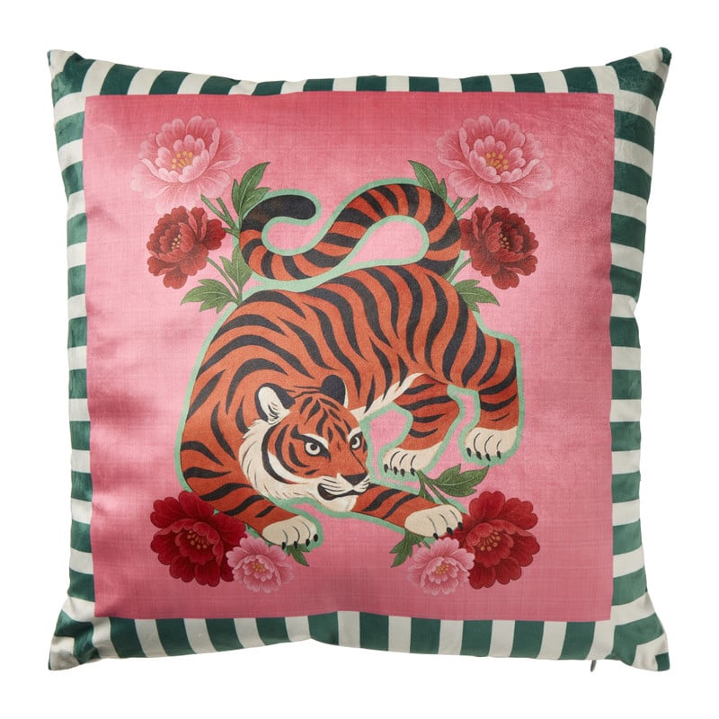 Kussen tijger - multikleur - 45x45 cm