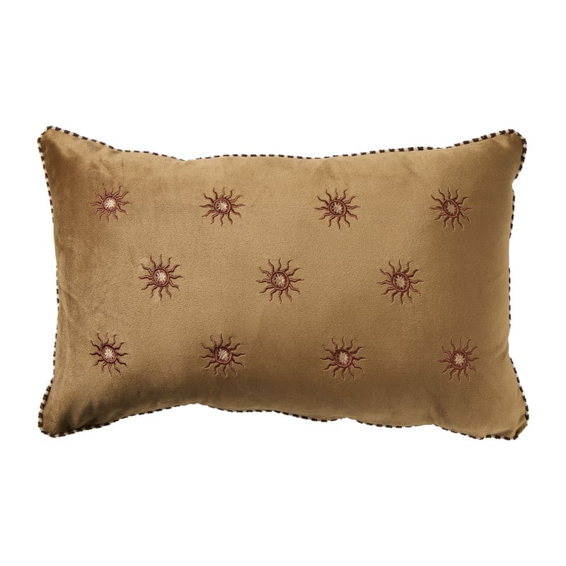 Kussen velvet zonnetjes - geel - 30x50 cm 