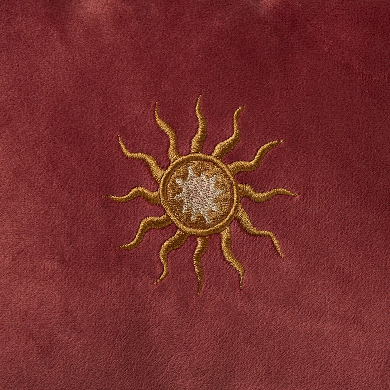 Mini kussen velvet zonnetje - bruin - 20x30 cm
