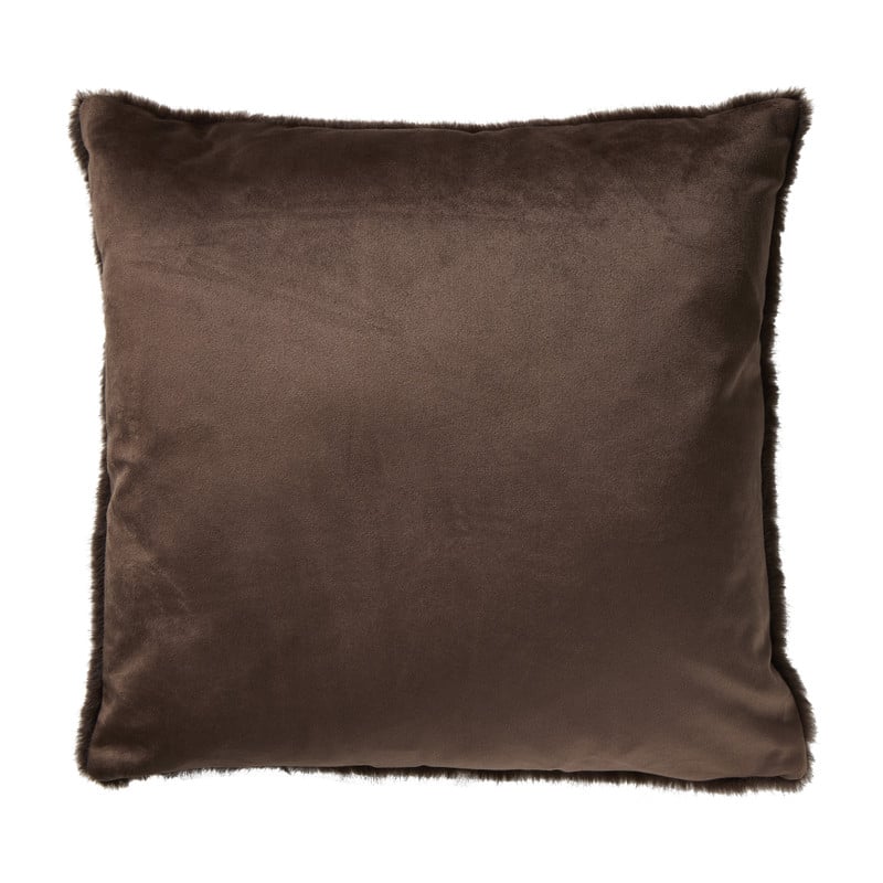 Kussen faux fur - bruin - 45x45 cm 
