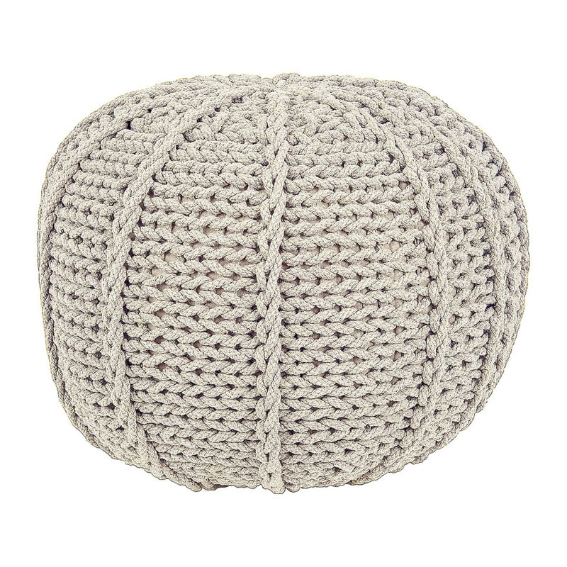Poef gebreid - naturel - 50x35 cm 