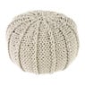 Poef gebreid - naturel - 50x35 cm 