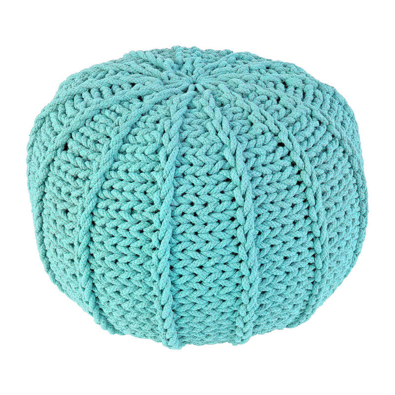 Poef gebreid - mint - 50x35 cm