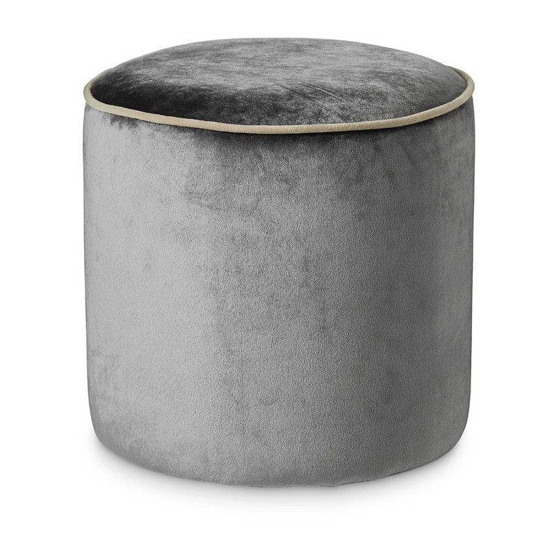 Poef rond - grijs - 35 cm