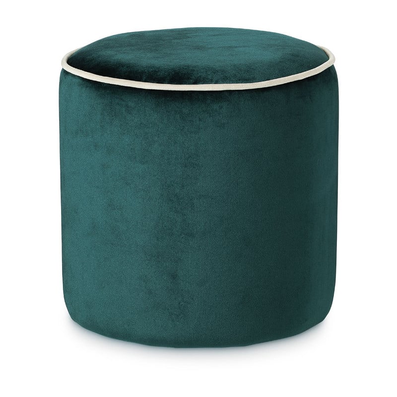 Poef rond - petrol - 35 cm