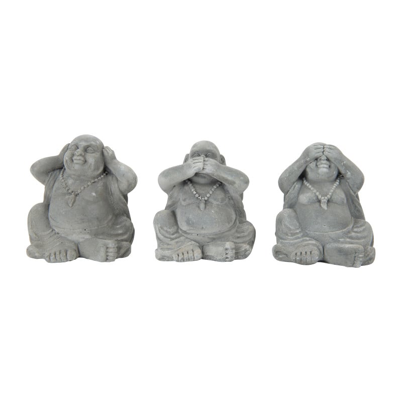 Boeddha zien/horen/zwijgen - 12x10x12.5 cm