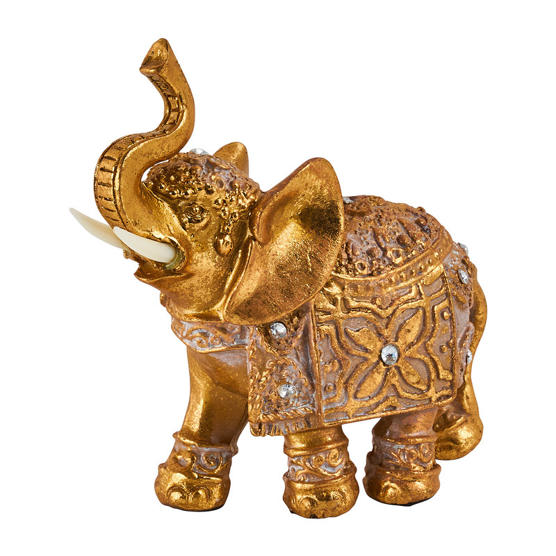 Olifant ornament - goud - 12x5x12 cm