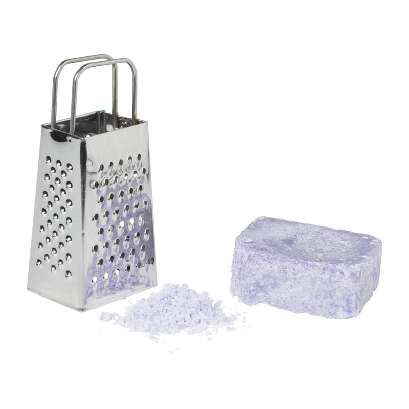 Rasp amberblokje - zilverkleurig - 8 cm