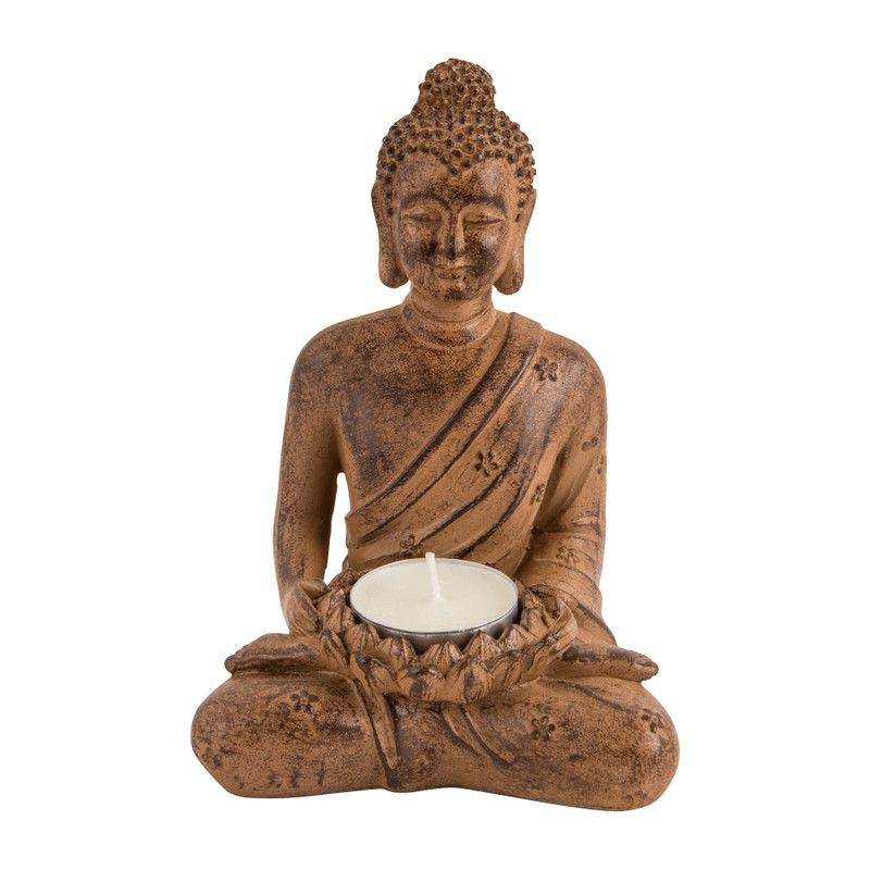 Boeddha theelichthouder - 16 cm 