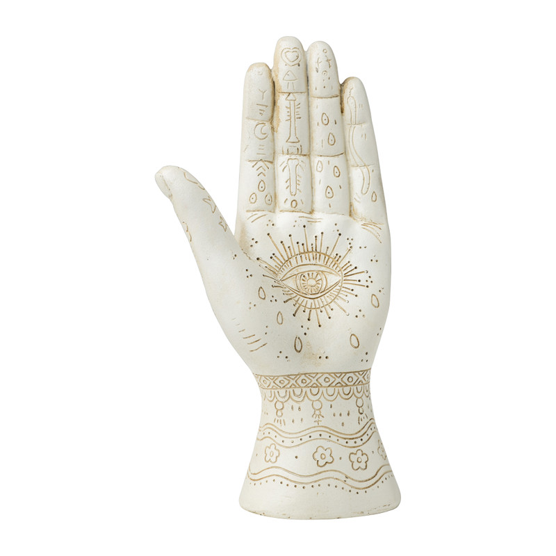 Decoratie hand - wit - 19.5 cm 