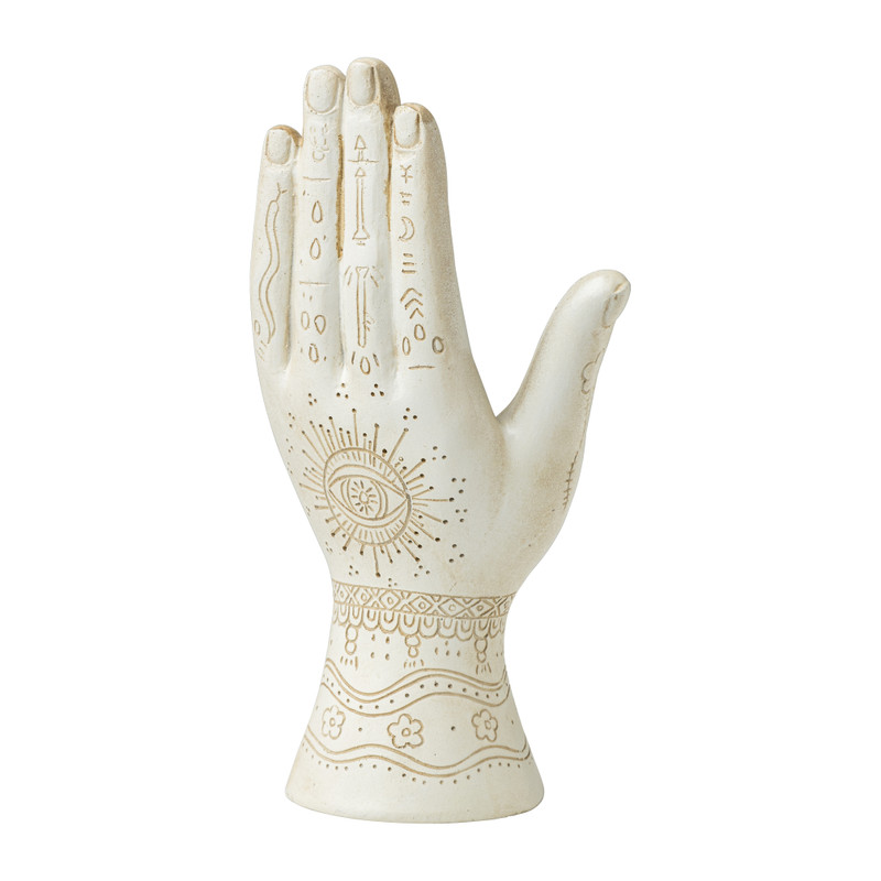 Decoratie hand - wit - 19.5 cm 
