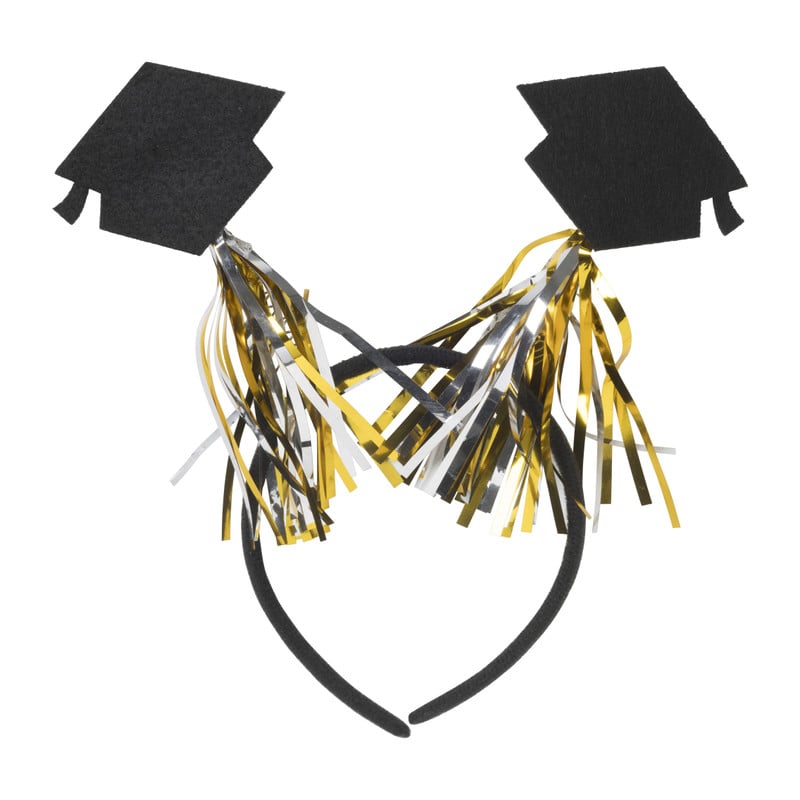 Tiara met hoedjes geslaagd - zwart/goud