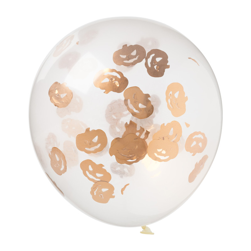 Confetti ballon halloween - transparant - 6 stuks