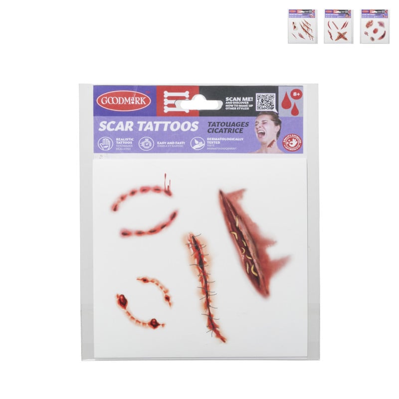 Halloween tattoo litteken - diverse varianten - 14x18x0.1 cm