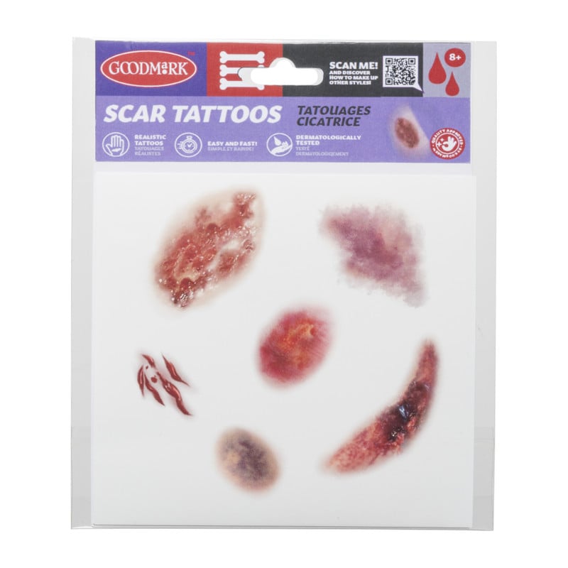 Halloween tattoo litteken - diverse varianten - 14x18x0.1 cm