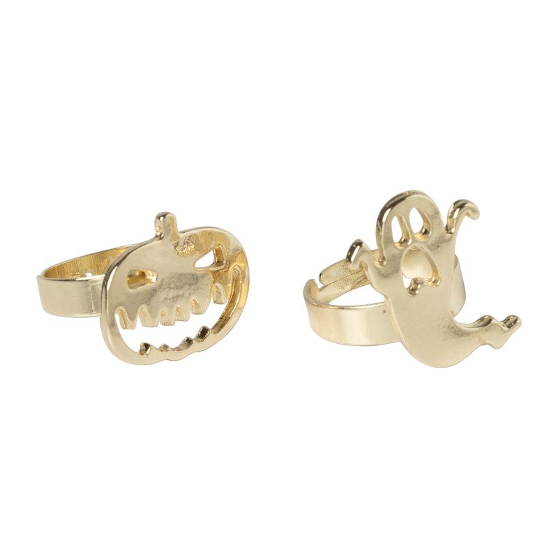 Ring halloween - set van 2 - goudkleurig
