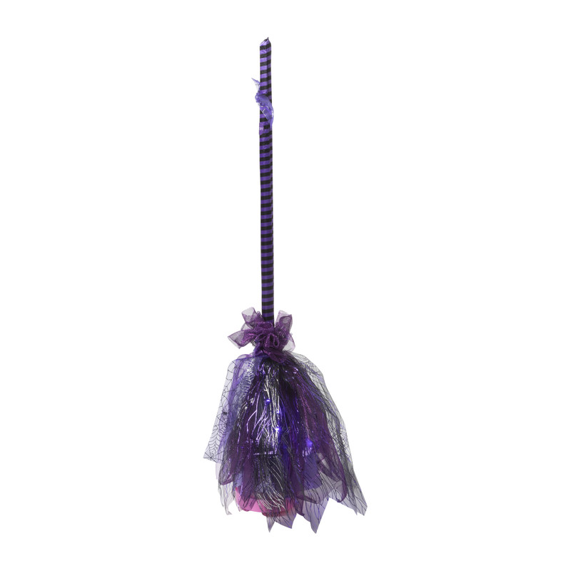 Halloween bezem met licht en geluid - 91 cm