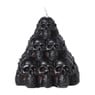 Bloedende kaars skelet pyramide - zwart - 7x7x7 cm