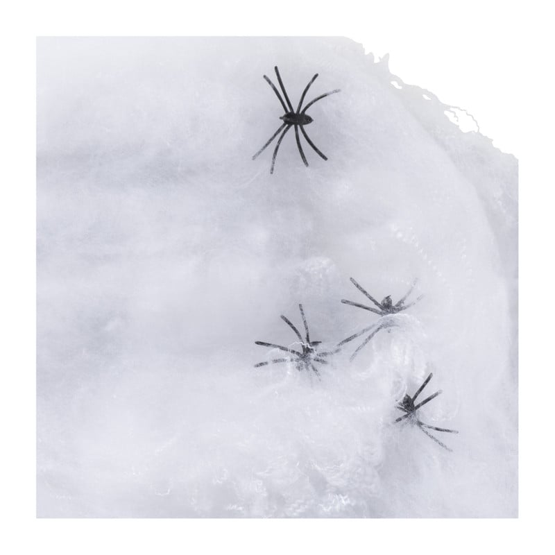 Spinnenweb met 6 spinnen - wit/zwart 