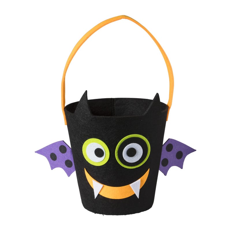 Halloween emmer vleermuis - vilt - ø22x26 cm