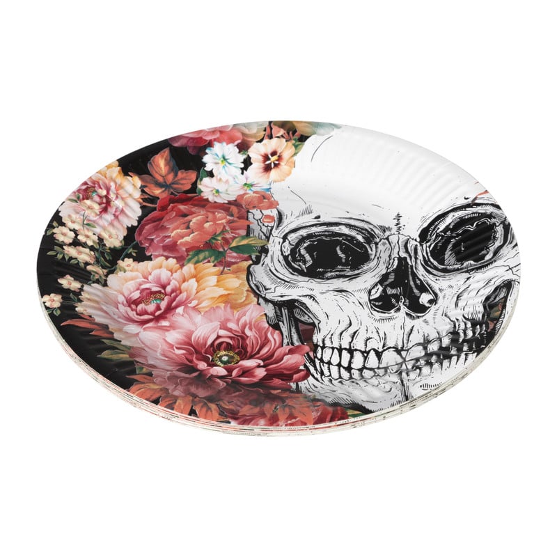 Papieren borden Day of the Dead - set van 10 - ø22x3 cm