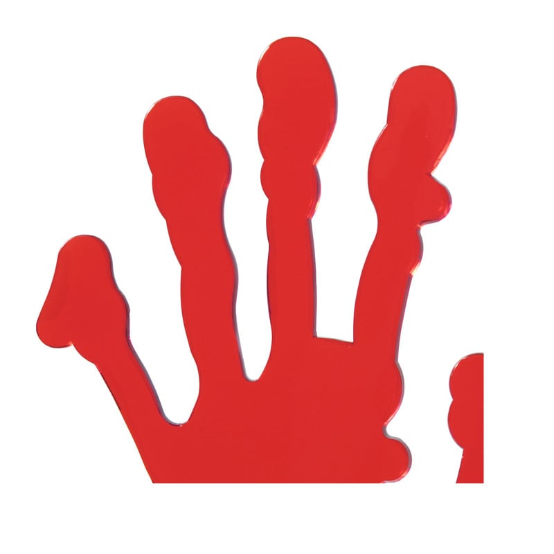 Raamsticker handen - rood - 19x19 cm
