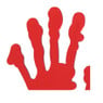 Raamsticker handen - rood - 19x19 cm