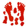 Raamsticker voeten - rood - 19x19 cm