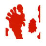 Raamsticker voeten - rood - 19x19 cm