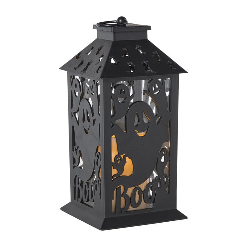 Lantaarn spook - zwart - 30.5x14x14 cm
