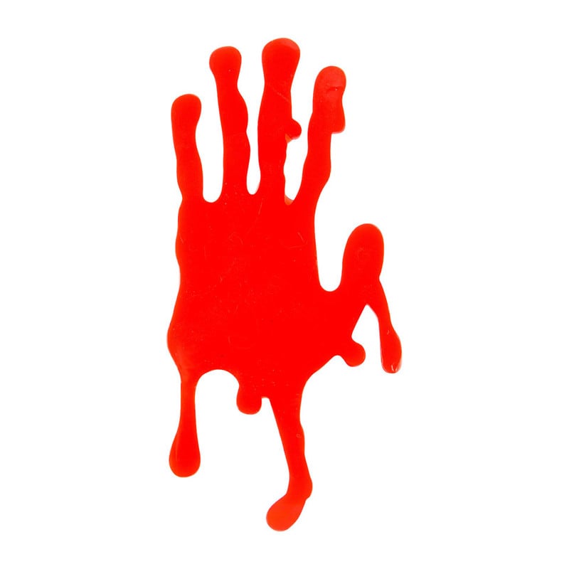 Raamsticker Halloween - hand bloed - rood