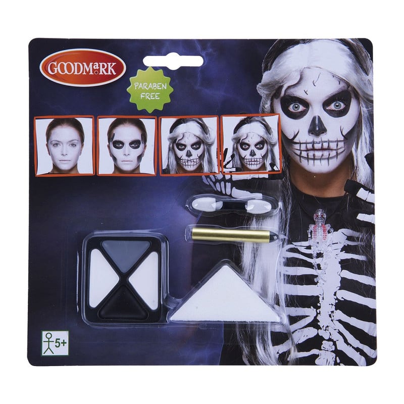 Skeletkostuum met schmink - maat 128