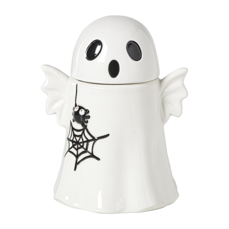 Spookje snoeppot - wit - 18.7x14x12 cm