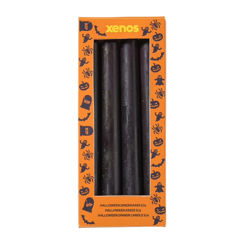 Halloween tears candles - zwart - set van 4