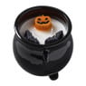 Halloween geurkaars heksenketel - wit/zwart - ø13x12 cm